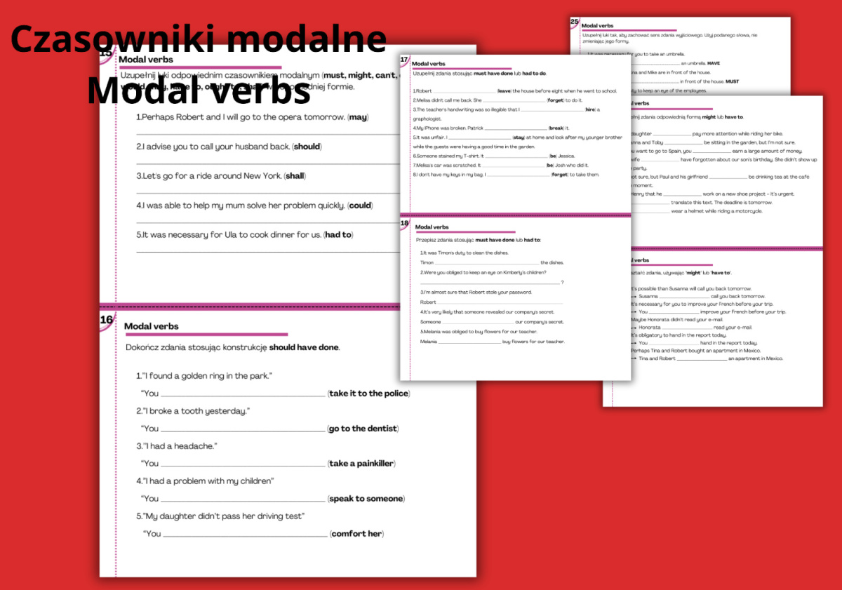 Sprawdzian Z Czasownikow Modalnych Klasa 6 - Modal verbs - karty pracy